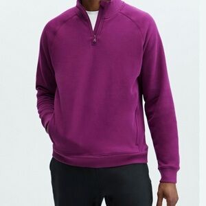 Fabletics Go-To Quarter Zip Pullover Men’s Large Purple Athletic Sweater